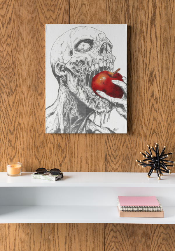 Zombie Eating a Red Apple